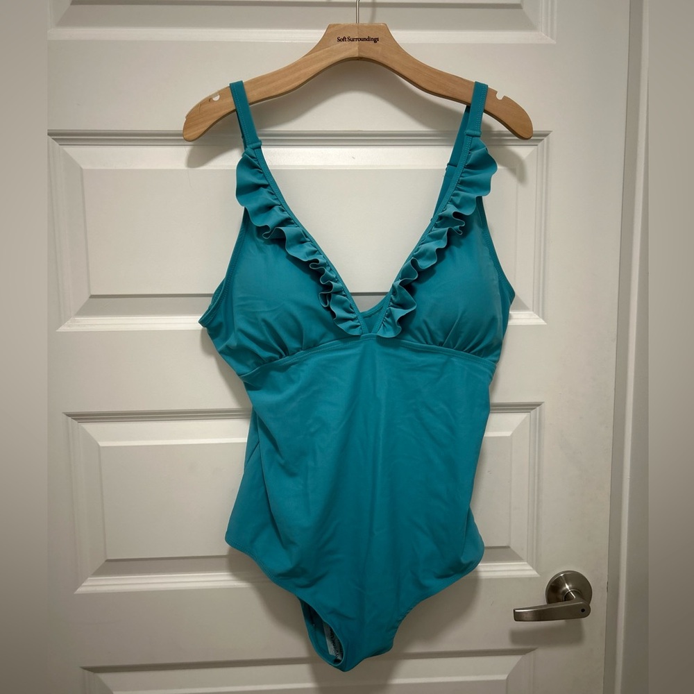 Serra Teal Ruffle One Piece Swimsuit